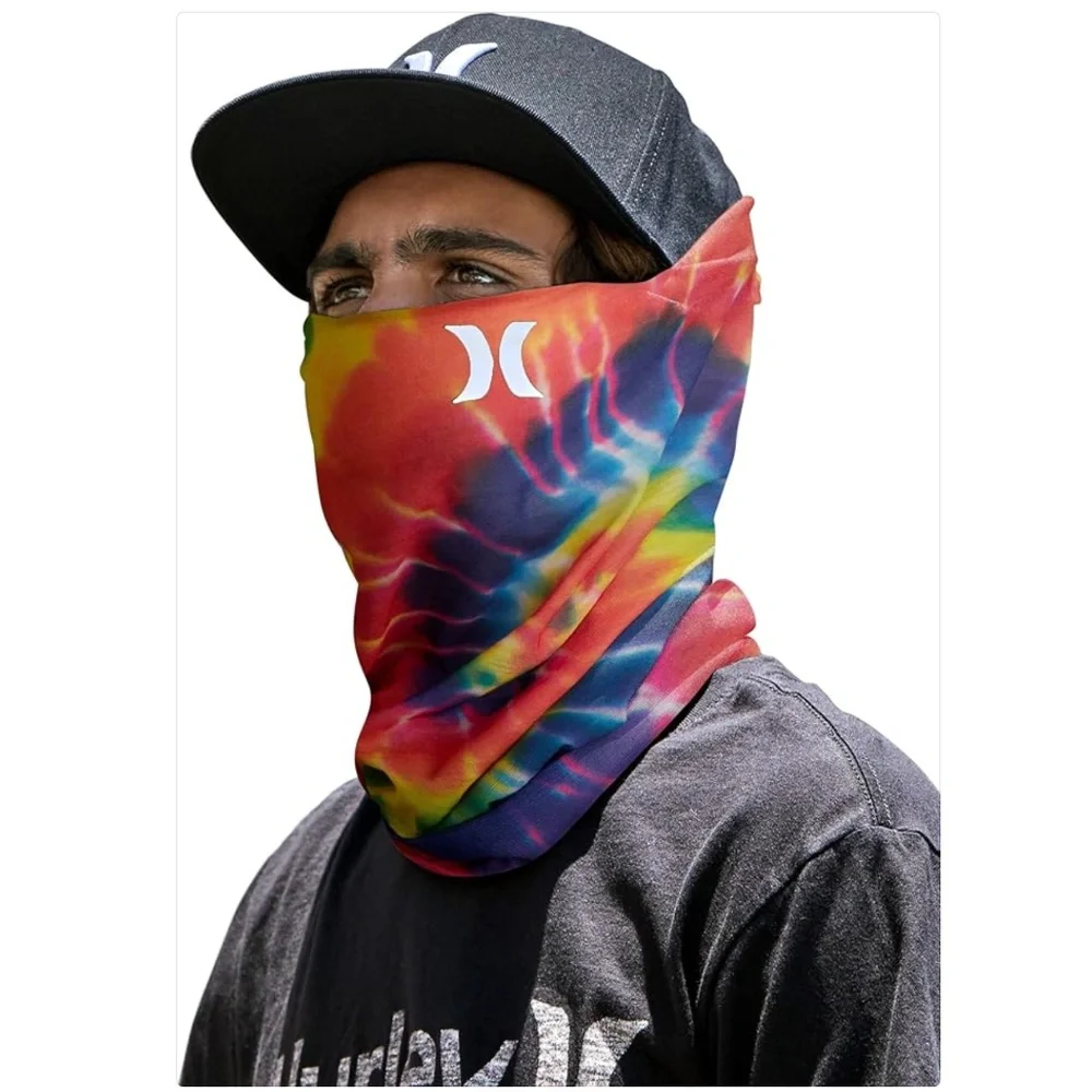 NWT Hurley Gaiter (Tie Dyed Rainbow) - Lightweight Face/ Neck Scarf - Unisex